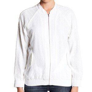 Equipment Femme Kendrix Silk Eyelet Bomber Jacket